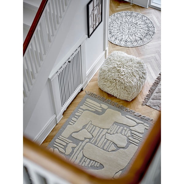 Krem vunen tabure Lomba – Bloomingville-image-3