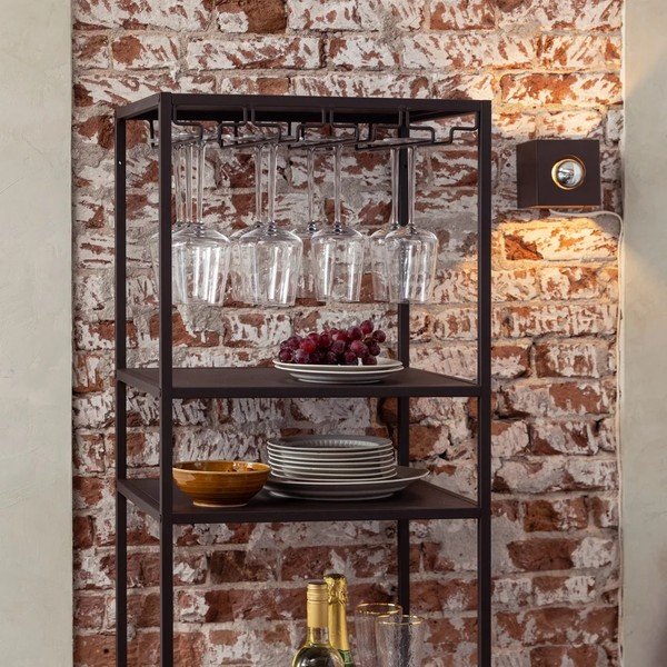Tamno smeđa vitrina za vino broj boca 25 kom, 45x185x40 cm Reese – WOOOD-image-1