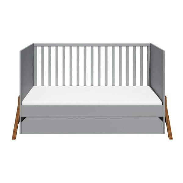 Sivi dječji krevetić s ladicom BELLAMY Lotta, 70 x 140 cm-image-1