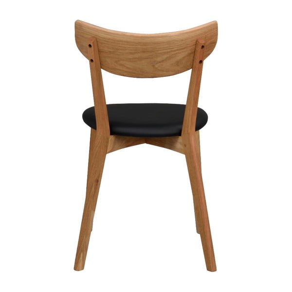 Blagovaona stolica od smeđe hrastovine s crnim Rowico Ami sjedalom-image-3