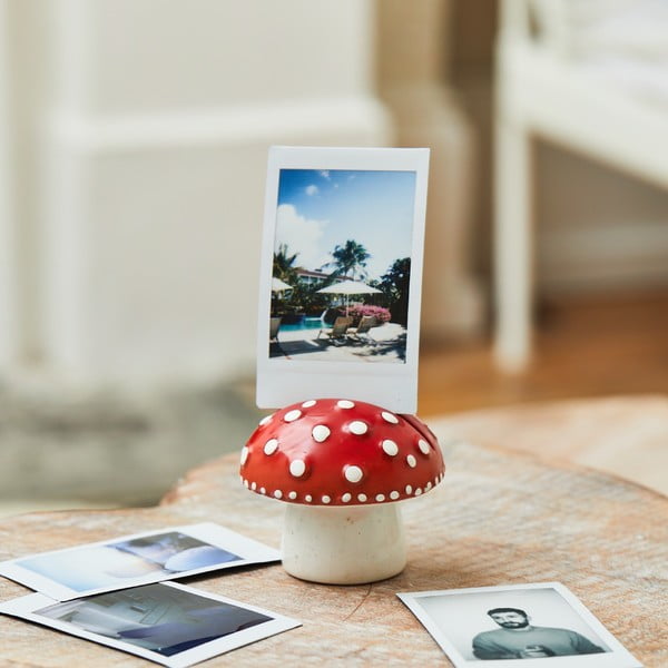 Crveni kameni stojeći držač za fotografije 7x6 cm Mushroom – Sass & Belle-image-1