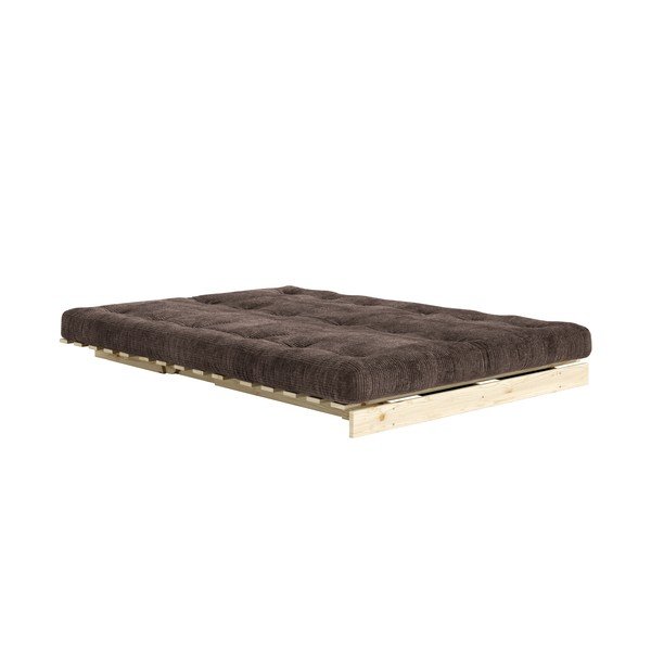 Tamno smeđa sklopiva sofa od samta 140 cm Roots – Karup-image-1
