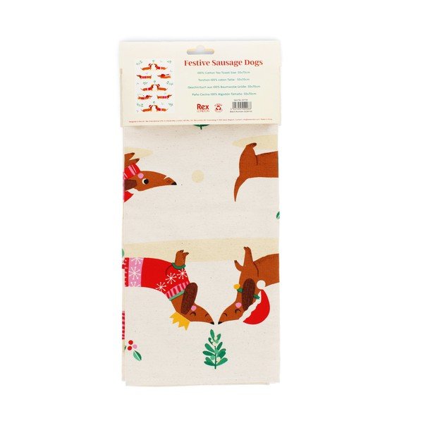 Pamučna kuhinjska krpa 70x50 cm Festive Sausage Dog – Rex London-image-3