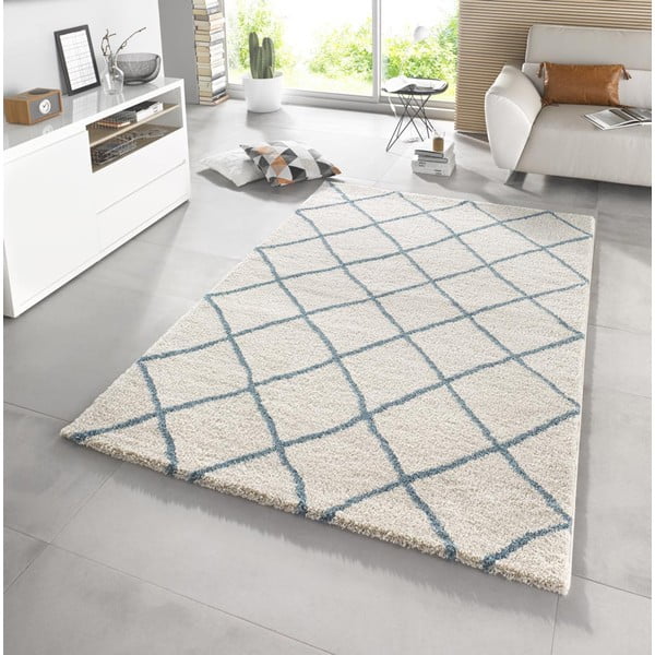Bijeli tepih Mint Rugs Grid, 80 x 150 cm-image-1