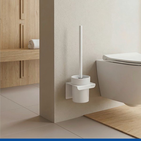 Bijela plastična WC četka s Turbo-loc s postavljanjem bez bušenja Lizan – Wenko-image-1