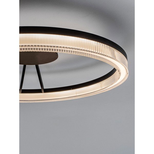 Mat crna LED stropna svjetiljka aluminijska s mogućnosti zatamnjivanja sa sjenilom od akrilnog stakla Lonela – Nova Luce-image-1