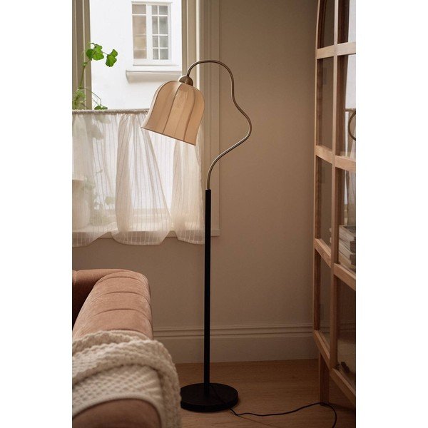 Bijela/crna tekstilna stojeća svjetiljka (visina 150 cm) Bell – Ellos Home-image-2