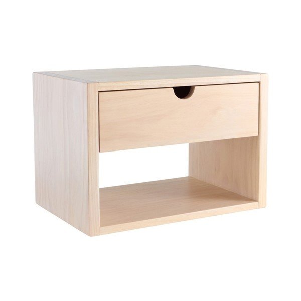 Viseći/s policama noćni ormarić od masivnog bora u svijetloj prirodnoj boji Arrie – Jotex