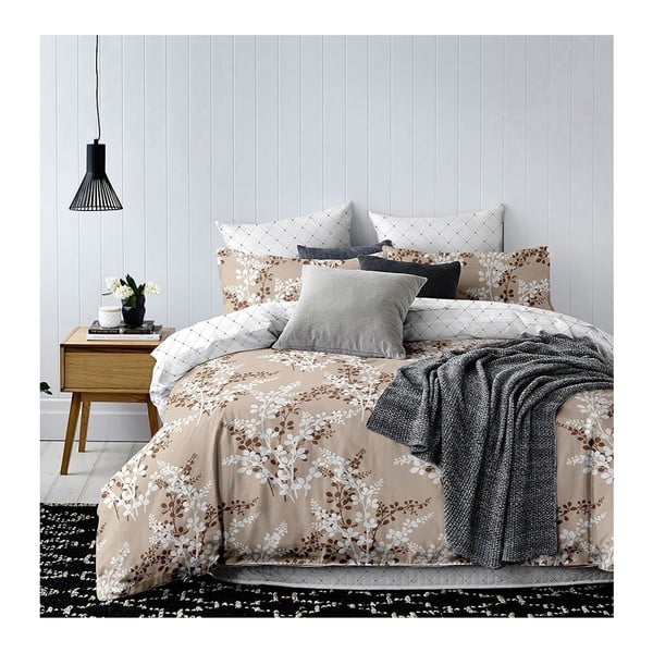 Bež posteljina od mikrovlakana za bračni krevet DecoKing Calluna, 200 x 220 cm