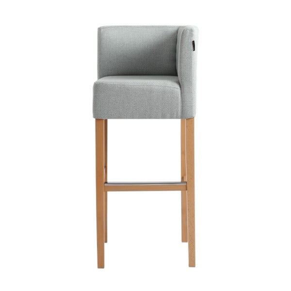 Svijetloplava barska stolica s prirodnim nogama Custom Form Wilton