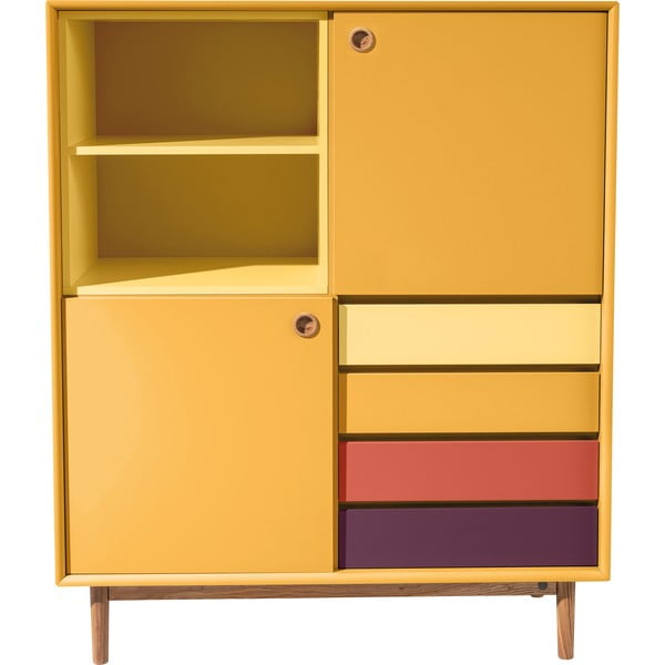 Senf žuta komoda Tom Tailor Color Box, 114 x 137 cm