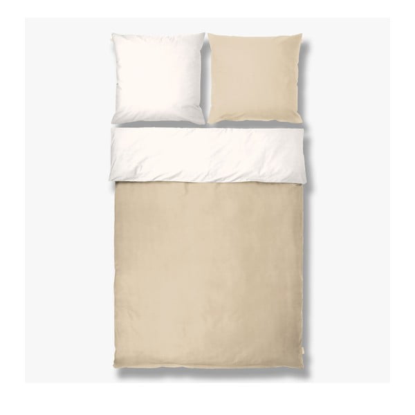 Bijela/bež posteljina za krevet za jednu osobu od pamučnog perkala 140x200 cm Shades – Mette Ditmer Denmark