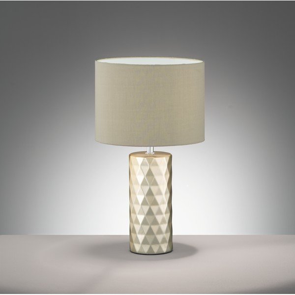 Bež stolna lampa s tekstilnim sjenilom (visina 43 cm) Abo – Fischer & Honsel-image-1