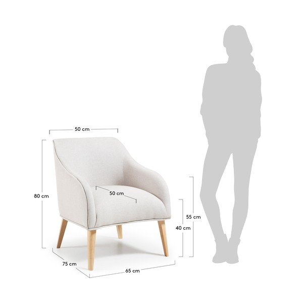 Bež fotelja Kave Home Lobby-image-4