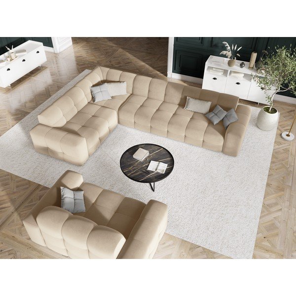 Sofa bež baršun 156 cm Kendal - Micadoni Home-image-1
