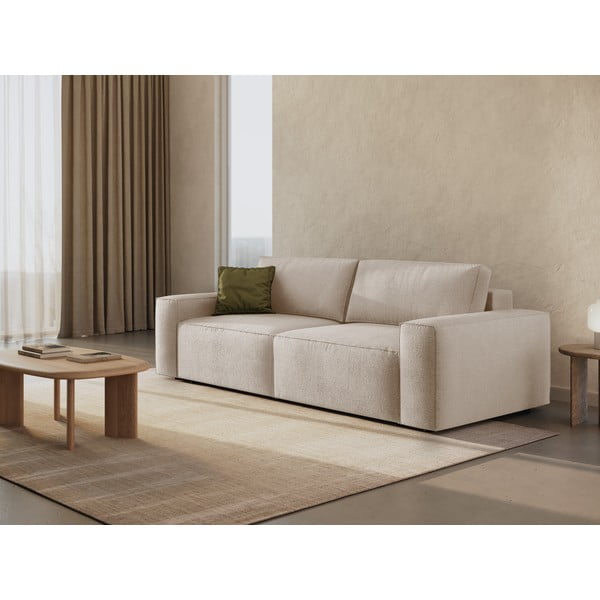 Bež sklopiva sofa od bouclé tkanine 247 cm Jodie – Micadoni Home-image-1