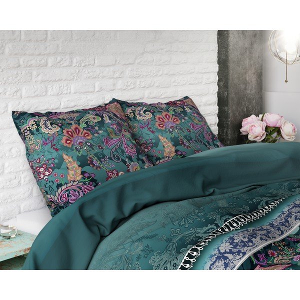 Zelena posteljina Sleeptime Paisley, 200 x 220 cm-image-1
