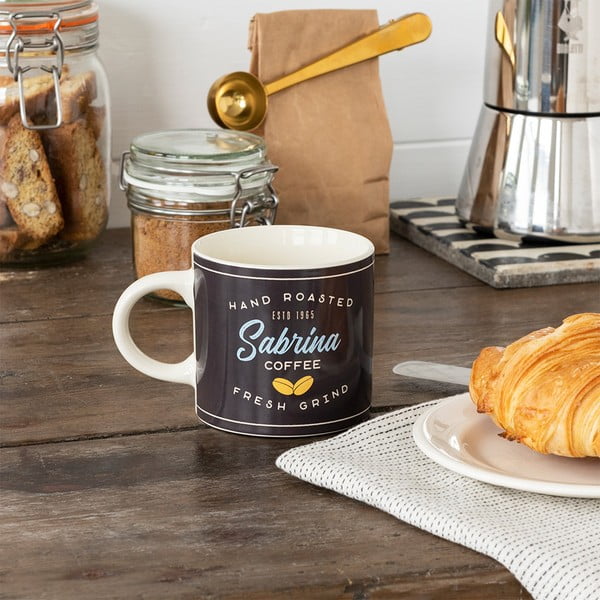 Antracitno siva/krem keramička šalica 350 ml Sabrina – Rex London-image-1