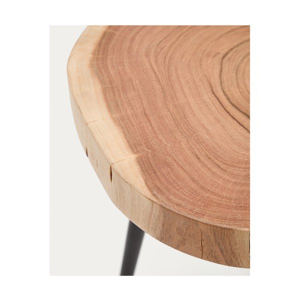 Okrugao pomoćni stol s pločom stola od bagrema 35x35 cm Tanive – Kave Home-image-4