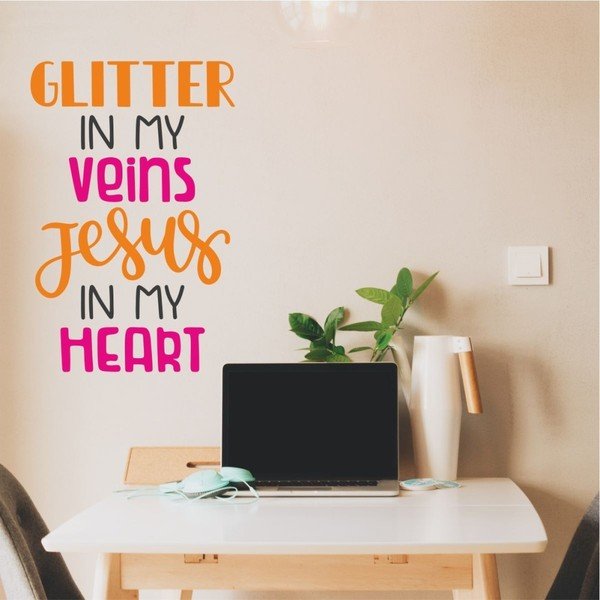 Narančasto-ružičasta zidna naljepnica Sjeverna Karolina Scandinavian Home Decors Motto V29