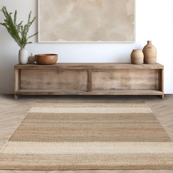 Bijeli/bež obostrani/ručno rađen juteni tepih 120x170 cm Cedar – Asiatic Carpets-image-1