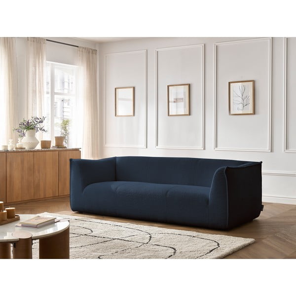 Tamno plava sofa od bouclé tkanine 242 cm Giorgia – Bobochic Paris-image-1