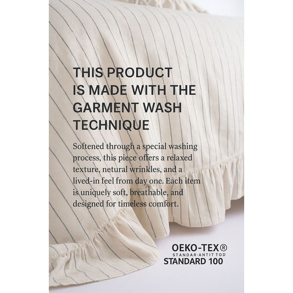 Bež posteljina za bračni krevet/za produženi krevet od renforce pamuka 240x220 cm Amalia Striped – Mila Home Luxury-image-4