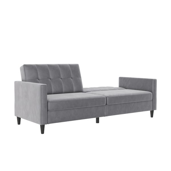 Svijetlo siva baršunasti sofa 203 cm Hartford – Støraa-image-4
