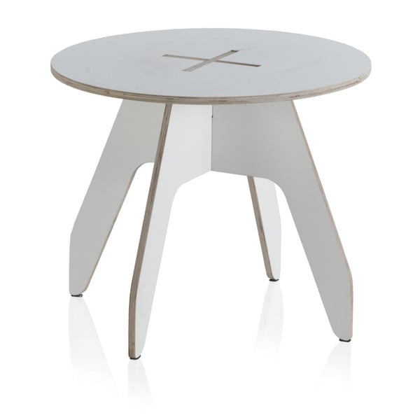 Bijeli okrugli dječji stol izrađen od šperploče Geese Piper, ⌀ 60 cm