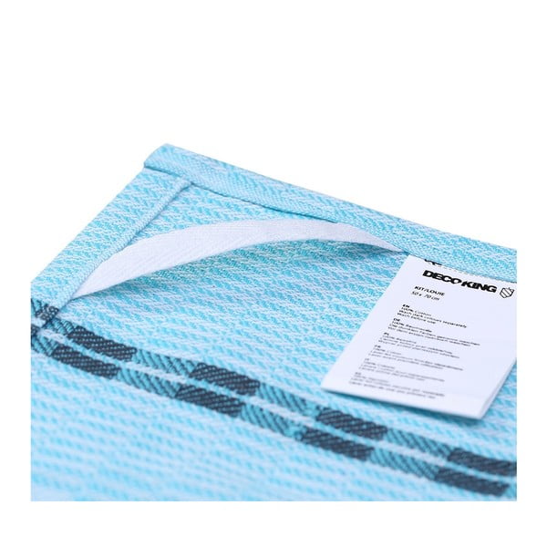 Set od 10 tirkizno-sivih pamučnih ručnika DecoKing Louie, 50 x 70 cm-image-2