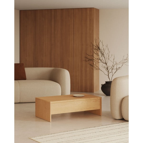 Stolić za kavu u dekoru hrasta u prirodnoj boji 60x110 cm Abilen – Kave Home-image-1