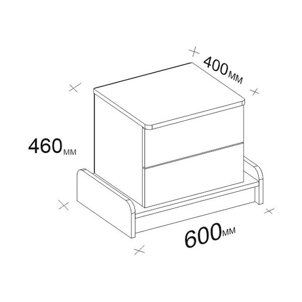 Bijeli noćni ormarić Marina – Kalune Design-image-3