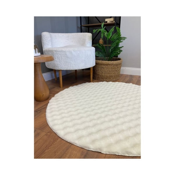 Krem periv okrugao tepih ø 120 cm Bubbly – Oyo Concept-image-3