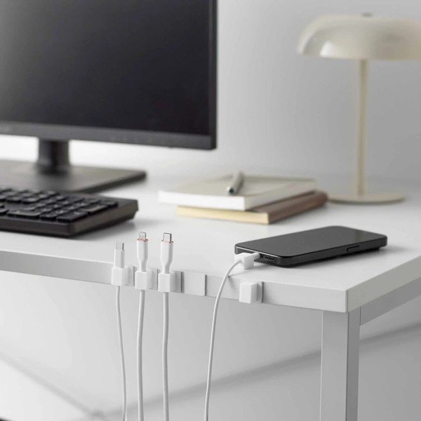 Bijeli metalni uredski organizatori u setu 5 kom za kablove Smart – YAMAZAKI-image-1