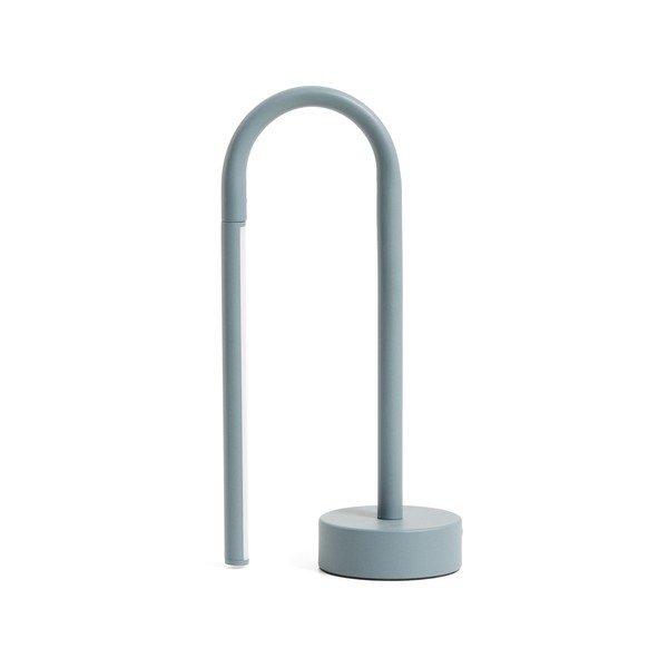 Svijetlo plava metalna LED stolna lampa (visina 30 cm) Bow – Kave Home