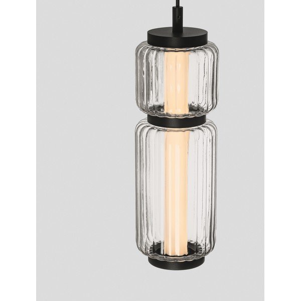 Mat crna staklena LED viseća svjetiljka ø 12 cm Liesa – Nova Luce-image-1