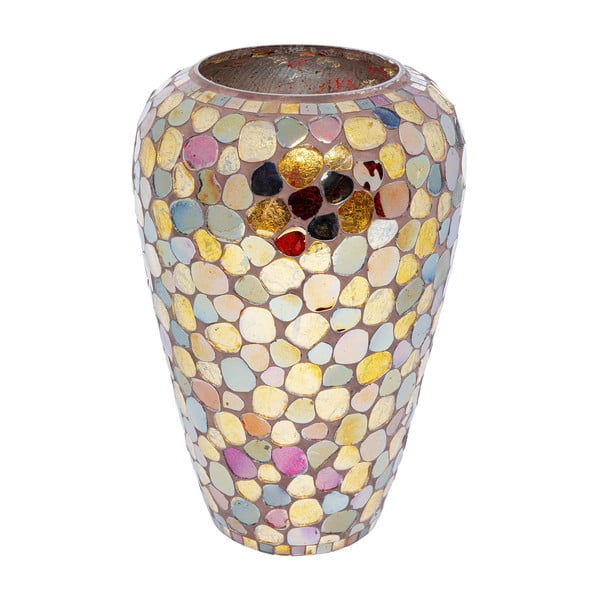 Staklena vaza Kare dizajn Mosaic pebbels, visina 30 cm