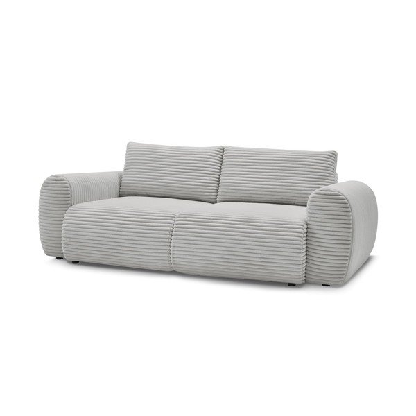 Svijetlo siva sklopiva sofa od samta 257 cm Lucien – Bobochic Paris-image-3