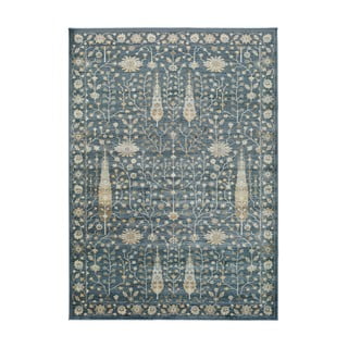 Plavi tepih od viskoze Universal Vintage Flowers, 160 x 230 cm