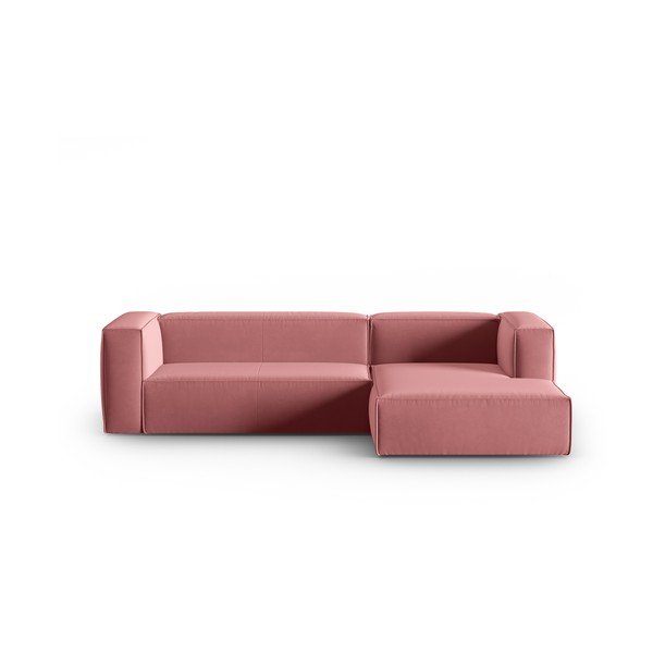 Ružičasta baršunasta kutna garnitura Mackay – Cosmopolitan Design