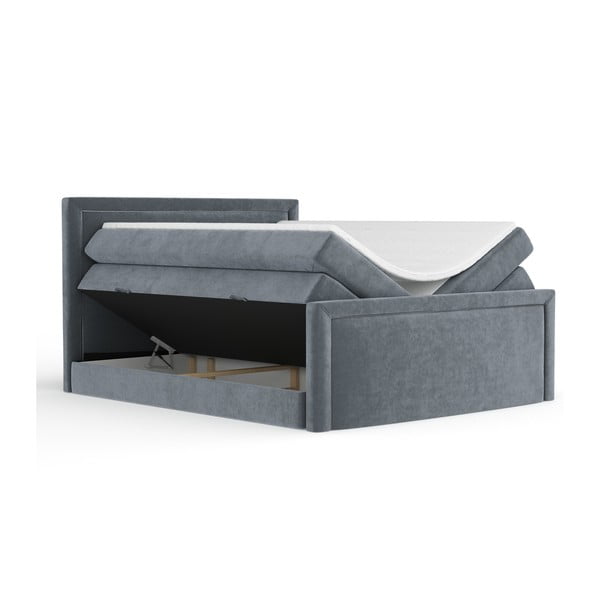 Tamno sivi boxspring krevet s prostorom za odlaganje 160x200 cm Lavenda – Maison de Rêve-image-2