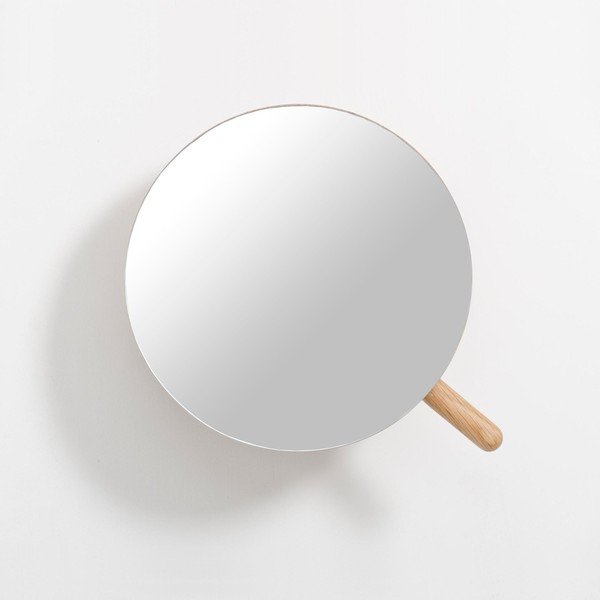 Zidno povećavajuće ogledalo s okvirom od masivnog drveta (5x) ø 18 cm Slimline – Wireworks