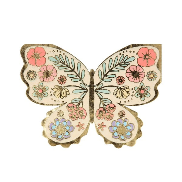 Papirnati ubrusi u setu 16 kom Floral Butterfly – Meri Meri
