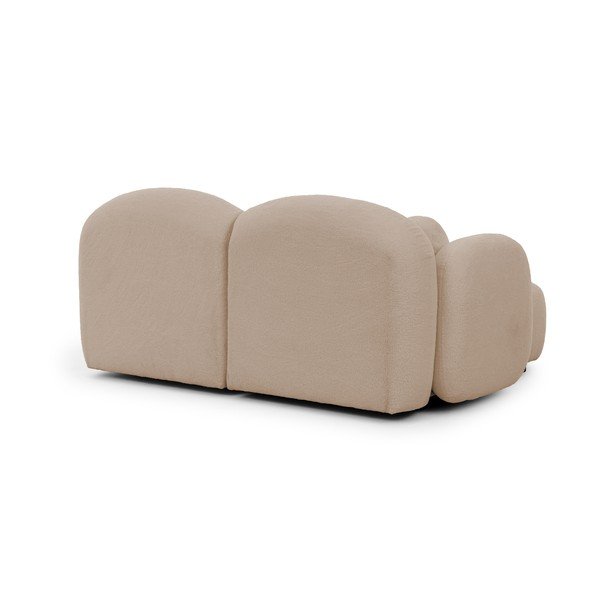 Svjetlo smeđa kutna garnitura od bouclé tkanine (s lijevim kutom/s ležaljkom) Orbit – Ropez-image-3