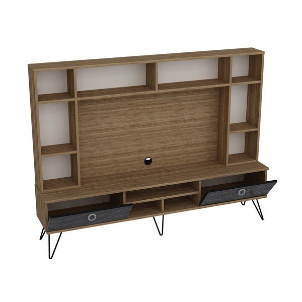 Sivo-smeđi stol za TV u dekoru oraha 180x136 cm Lorenz - Kalune Design-image-2