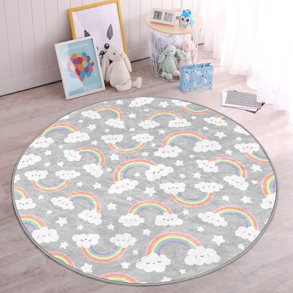 Sivi dječji tepih ø 120 cm Comfort – Mila Home-image-4