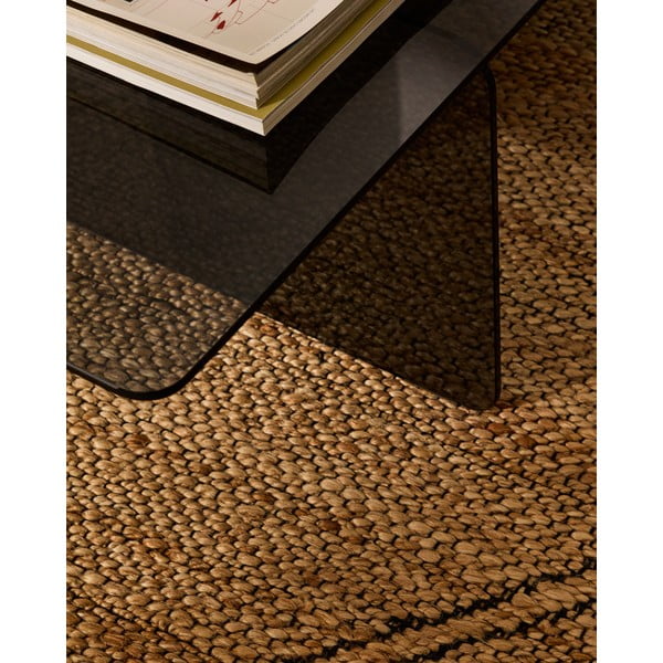 Sivi stakleni stolić za kavu 60x120 cm Zaren – Kave Home-image-2