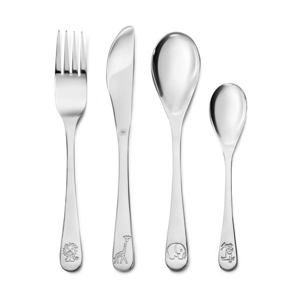 Dječji pribor za jelo 4 kom od nehrđajućeg čelika u srebrnoj boji Miffy Zoo – Zilverstad-image-1