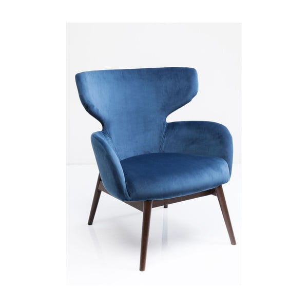 Plava fotelja za uši Kare Design Aroha Velvet