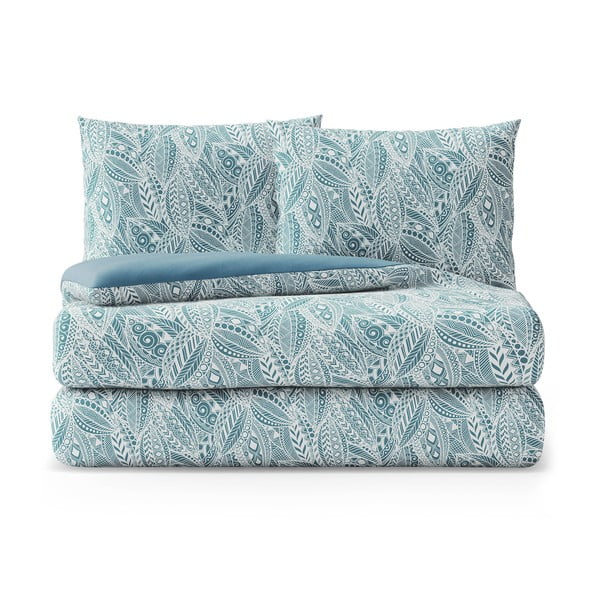 Zelena/plava pamučna posteljina za bračni krevet 200x200 cm Averi Mexica – Restilo-image-3